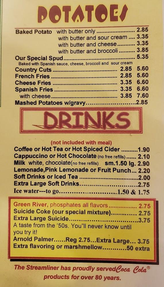 Streamliner Family Restaurant Menu image 3