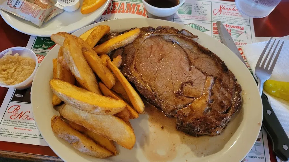 Prime Rib and Wedge Fries